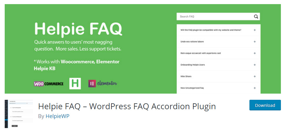 Helpie FAQ WordPress FAQ Accordion Plugin