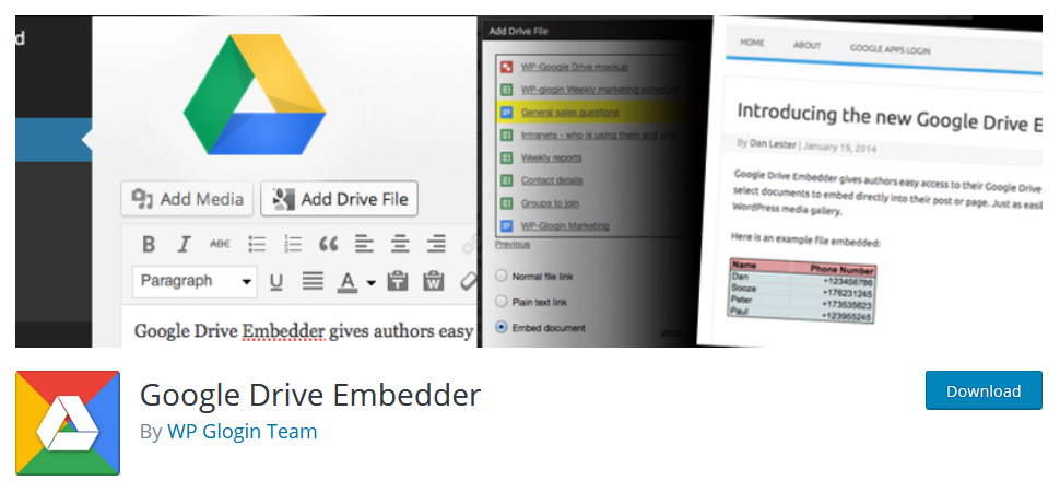 google drive embedder