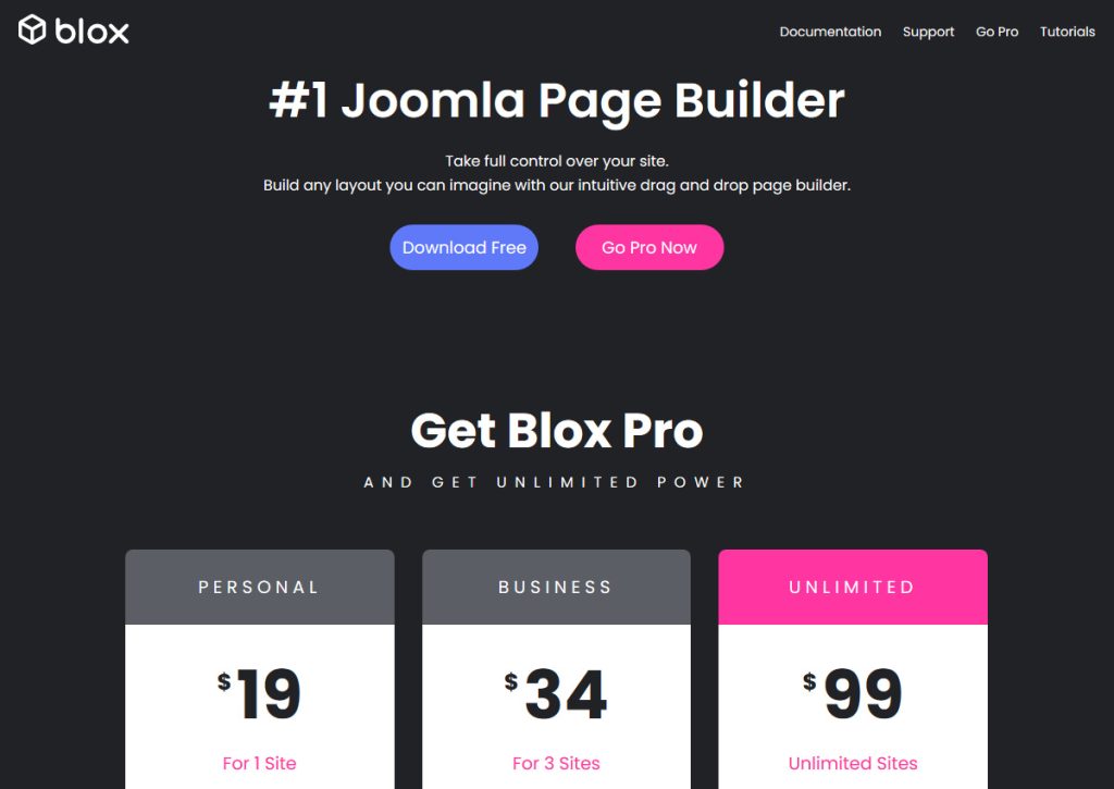 blox joomla page builder