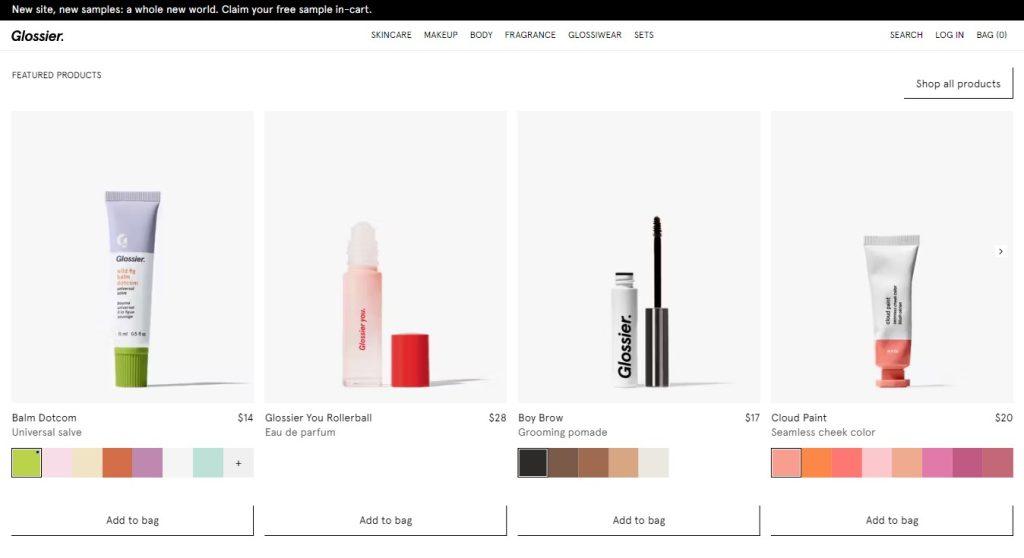 glossier influencer marketing example