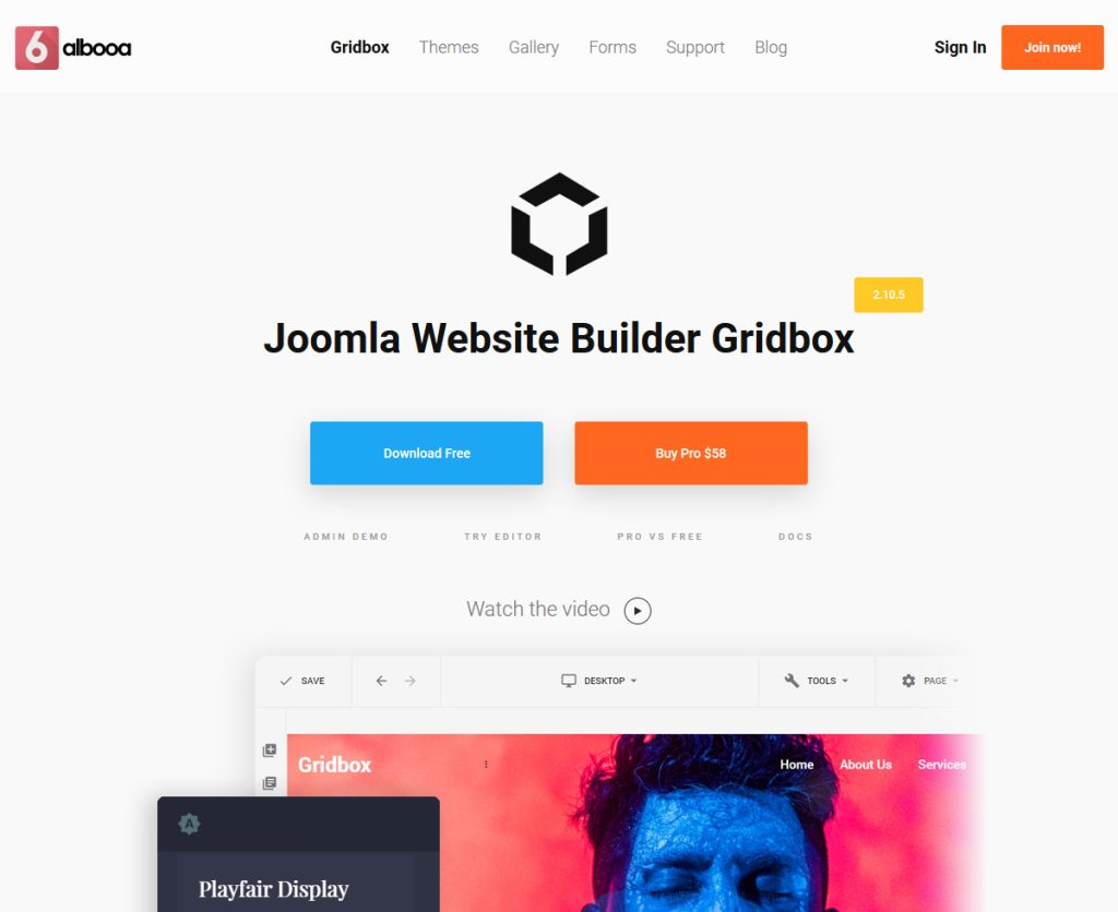 joomla website builder gridbox