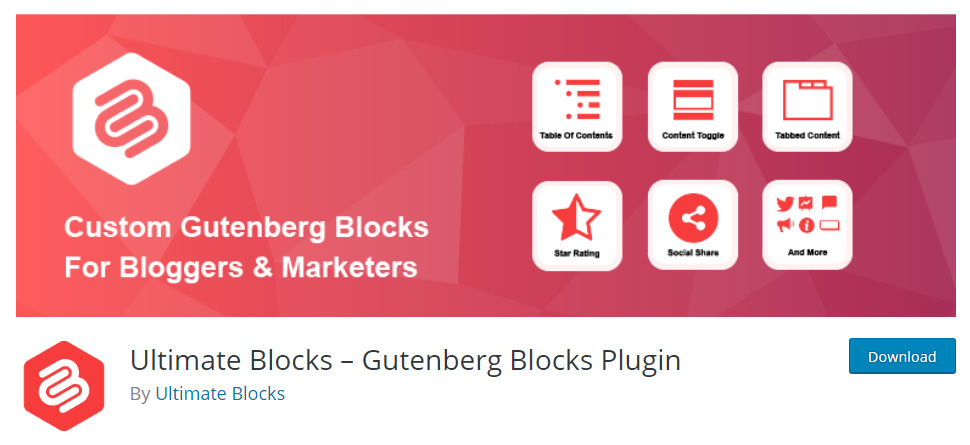 Ultimate Blocks Gutenberg Blocks plugin