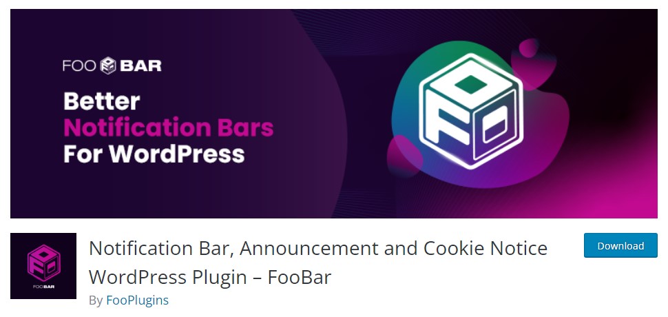 foobar wordpress notification bar plugin