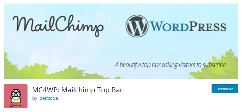 mailchimp top bar