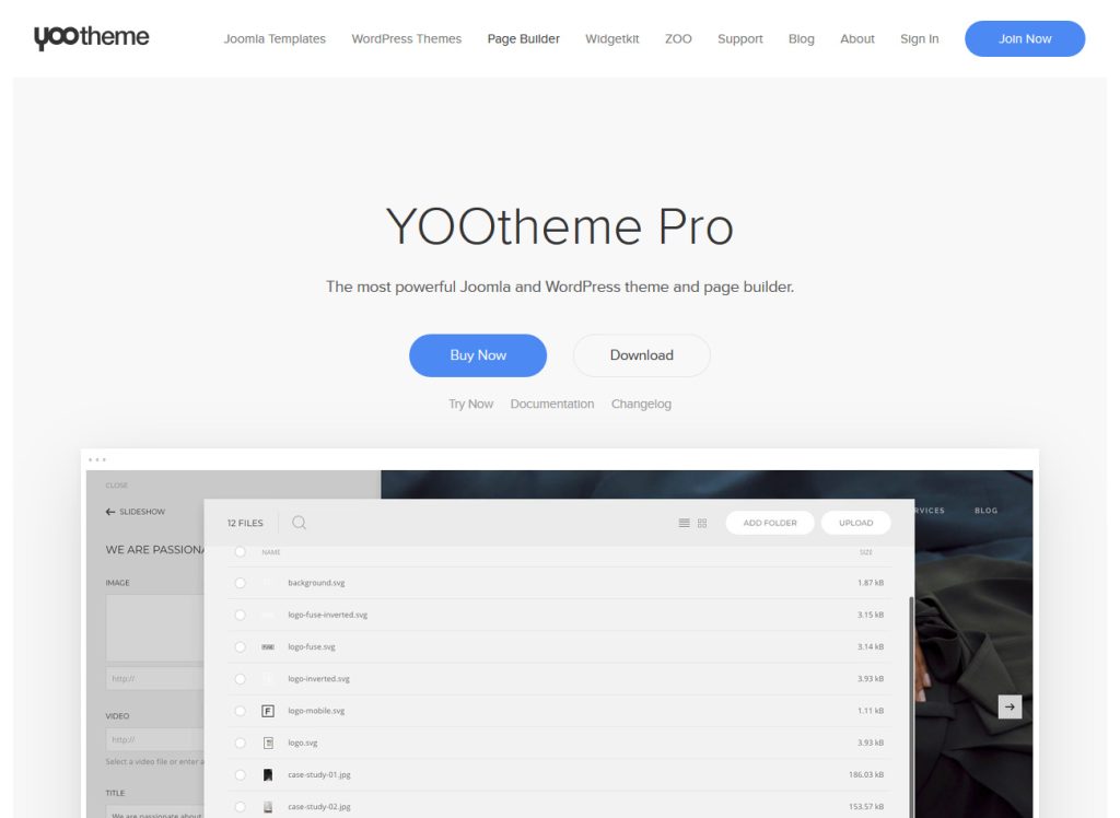 yoo theme page builder
