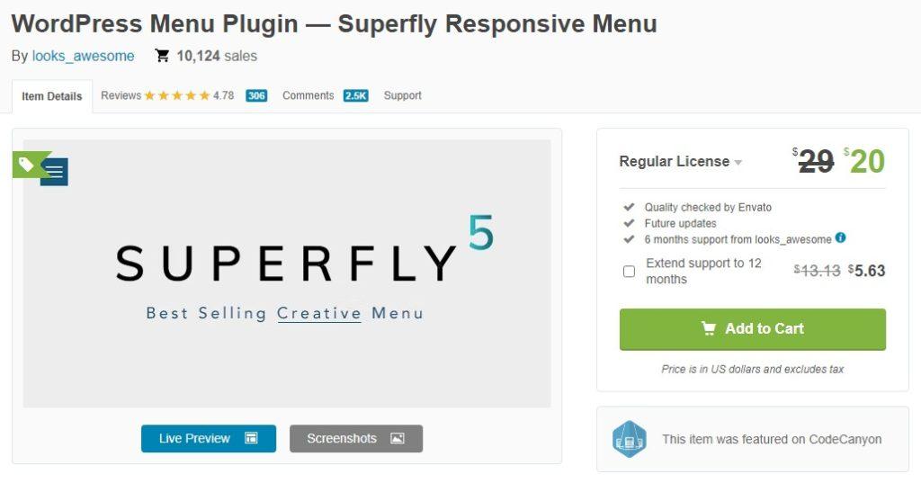superfly responsive menu