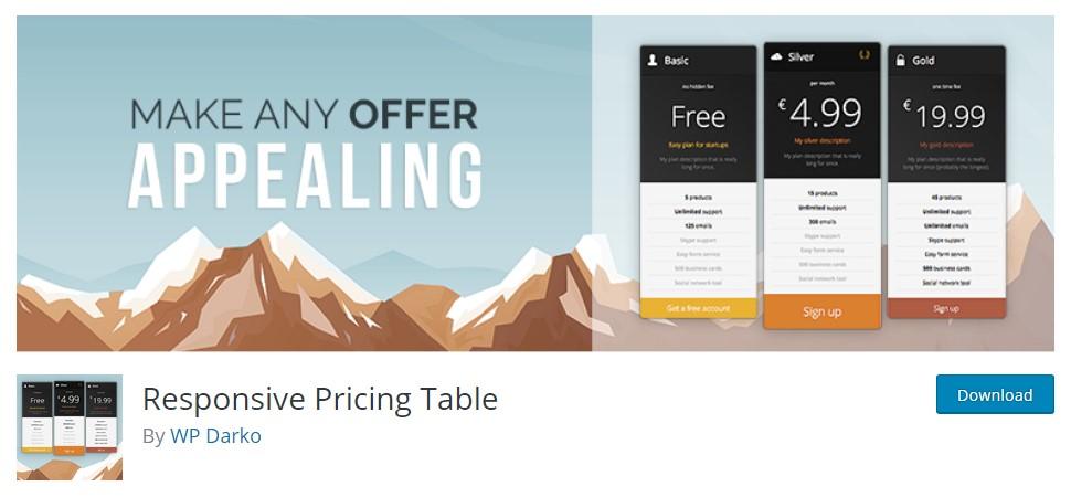 responsive pricing table