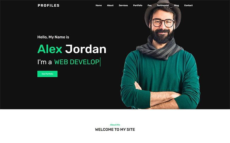 Freelance Web Designer Personal Portfolio HTML Landing Page Template