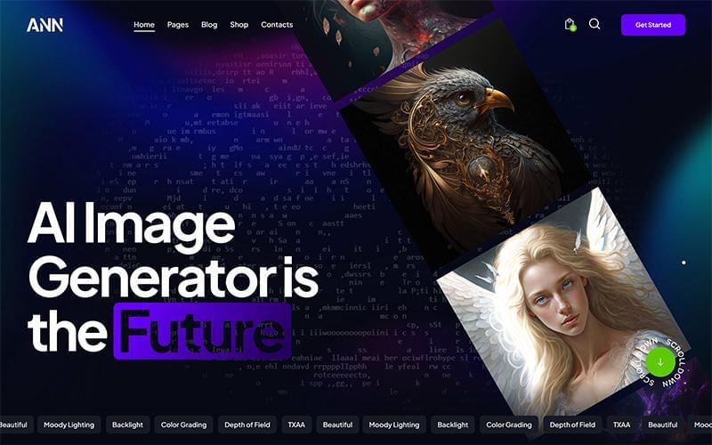 Online AI image generator WordPress Website