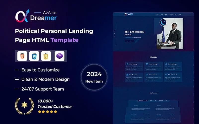 Political Personal Portfolio HTML5 Landing Page Template