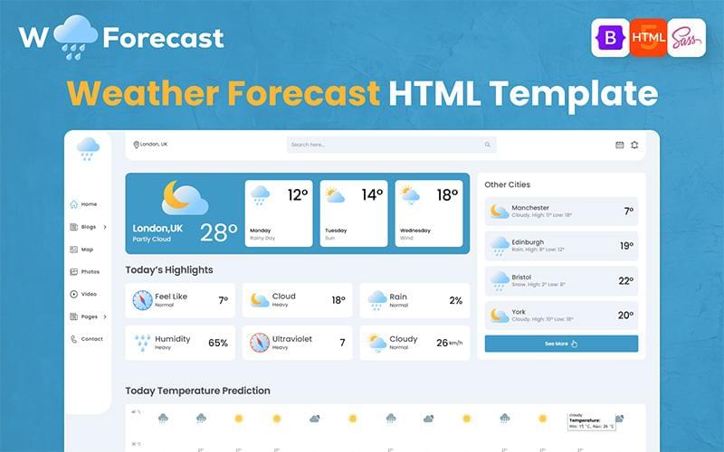 Weather Forecasting Responsive HTML Bootstrap Template