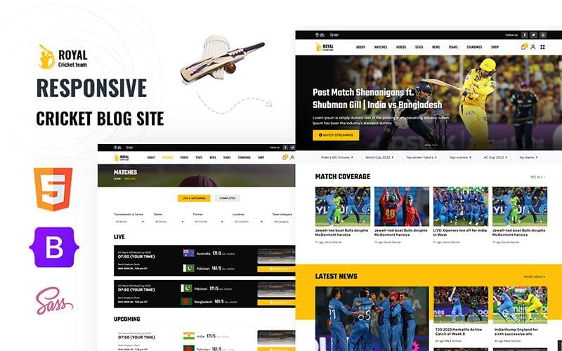 Ready Made HTML5 Cricket Website Template