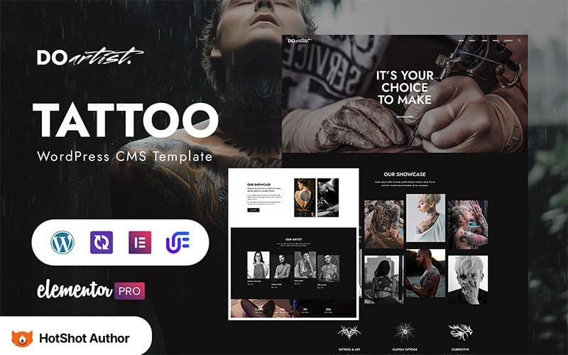 Urban Tattoo Designs Artist WordPress Elementor Theme