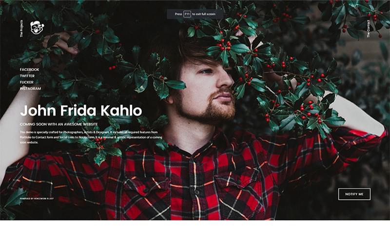 coming soon page template